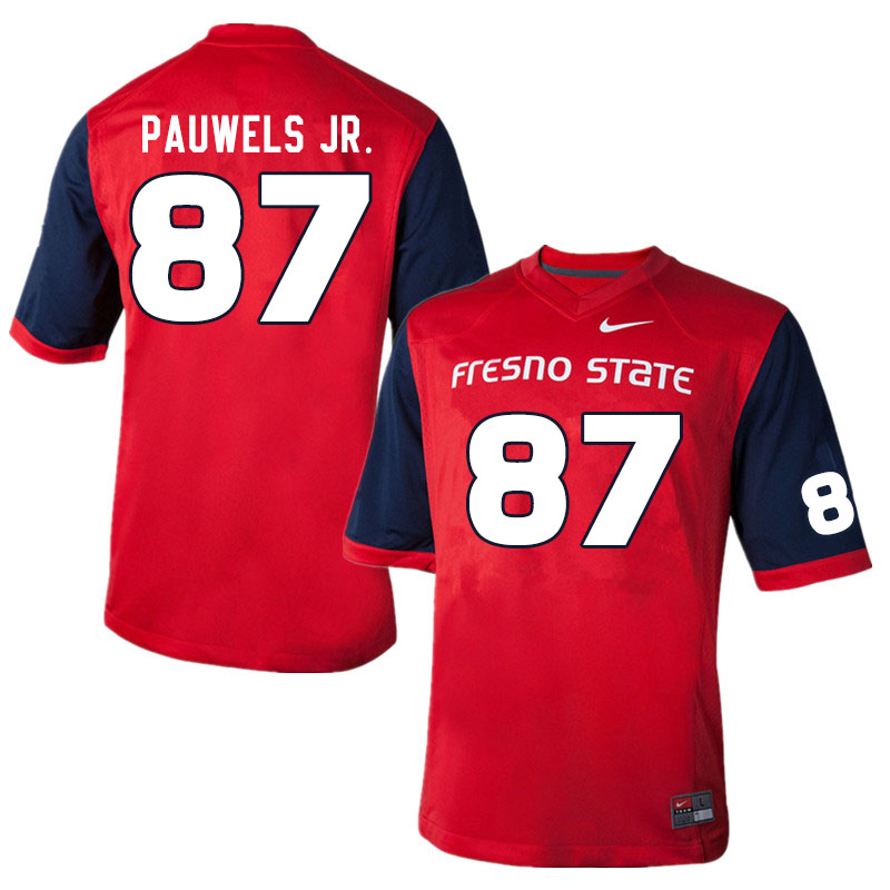 Men #87 Raymond Pauwels Jr. Fresno State Bulldogs College Football Jerseys Sale-Red